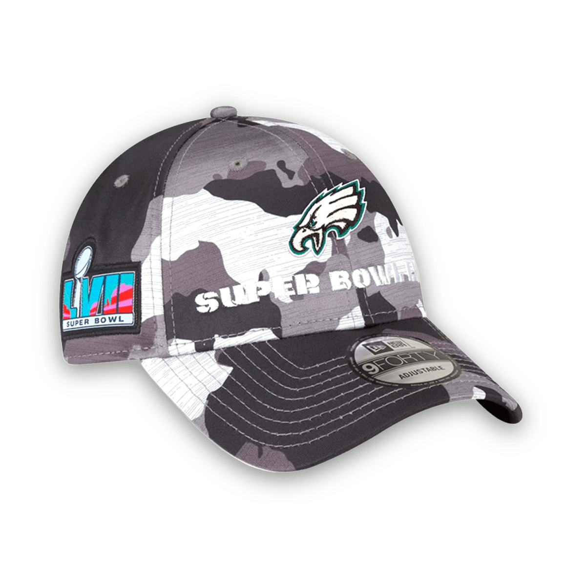 Philadelphia Eagles New Era Super Bowl LVII 9FORTY Adjustable Hat - Camo