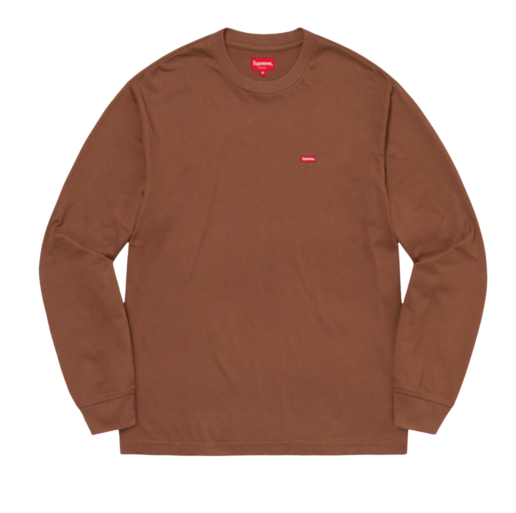 Supreme Small Box Long Sleeve Tee - Brown - Jawns on Fire