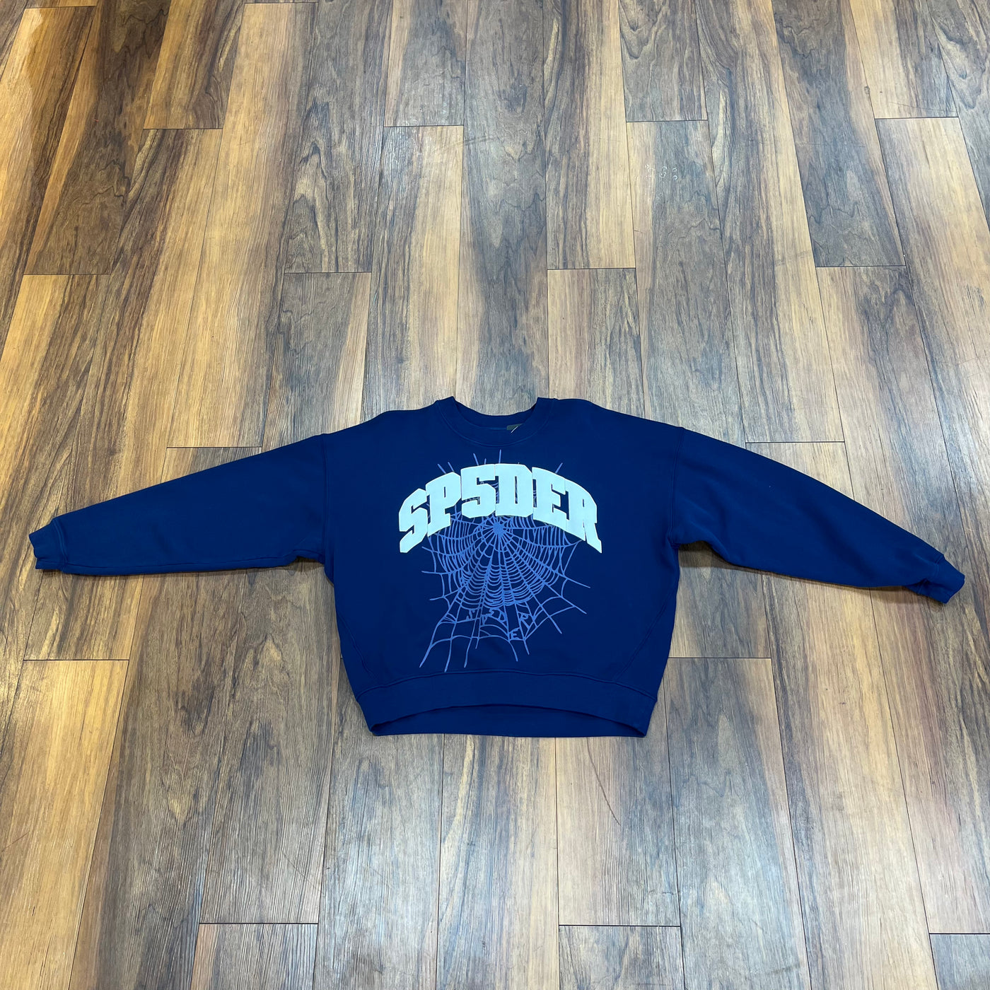 Sp5der Varsity Web Crewneck - Navy - Crewneck - Jawns on Fire Sneakers & Shoes