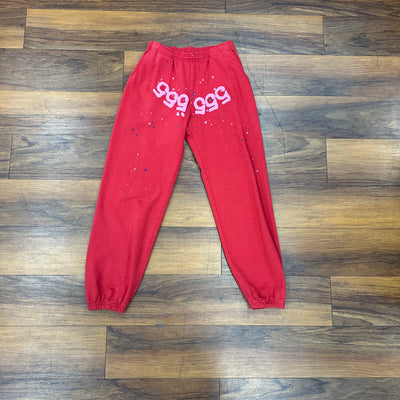 Sp5der Worldwide Red Angel Number 555 Sweatpants Red - Bottoms - Jawns on Fire Sneakers & Shoes