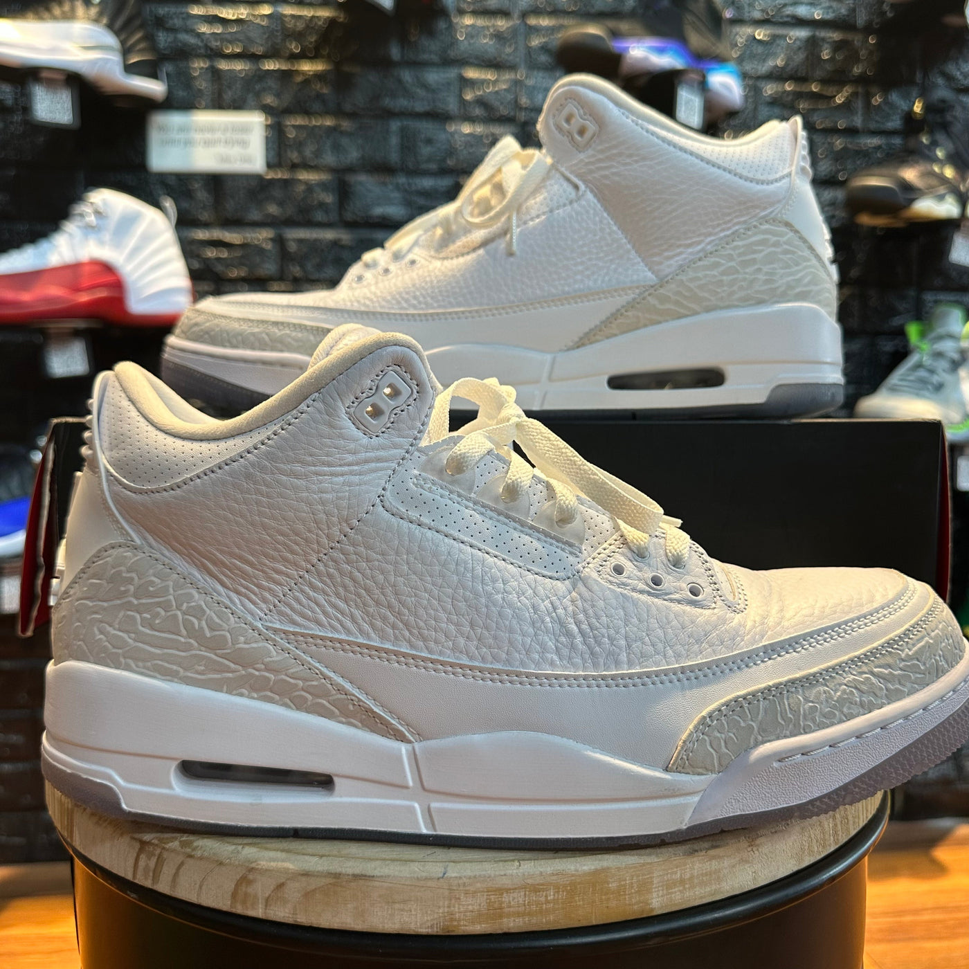 Air Jordan 3 Retro BG 'Triple White' - Gently Enjoyed (Used) Men 13 - Mid Sneaker - Jawns on Fire Sneakers & Shoes