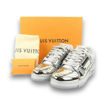 Louis Vuitton LV Trainer 'Silver Mirror" - Low Sneaker - Jawns on Fire Sneakers & Shoes