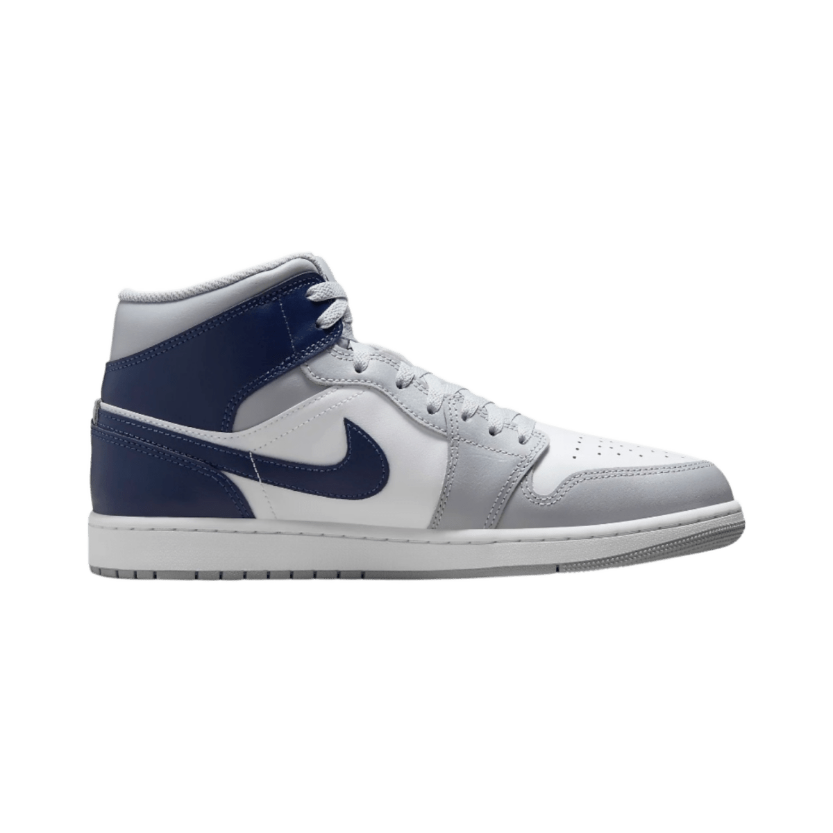 Air Jordan 1 Mid - White & Navy - Grade School - High Sneaker - Jawns on Fire Sneakers & Shoes