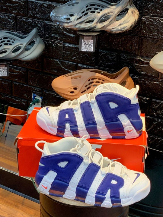 Nike Air More Uptempo Knicks Gently Enjoyed Used Men 13 Mid Sneaker Jawns on Fire