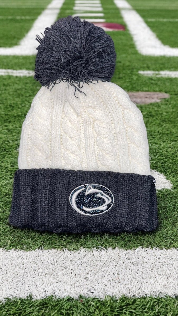 Blingy Nittany Lions '47 Women's Fireside Cuffed Knit Hat with Pom - Beanie - Jawns on Fire Sneakers & Shoes