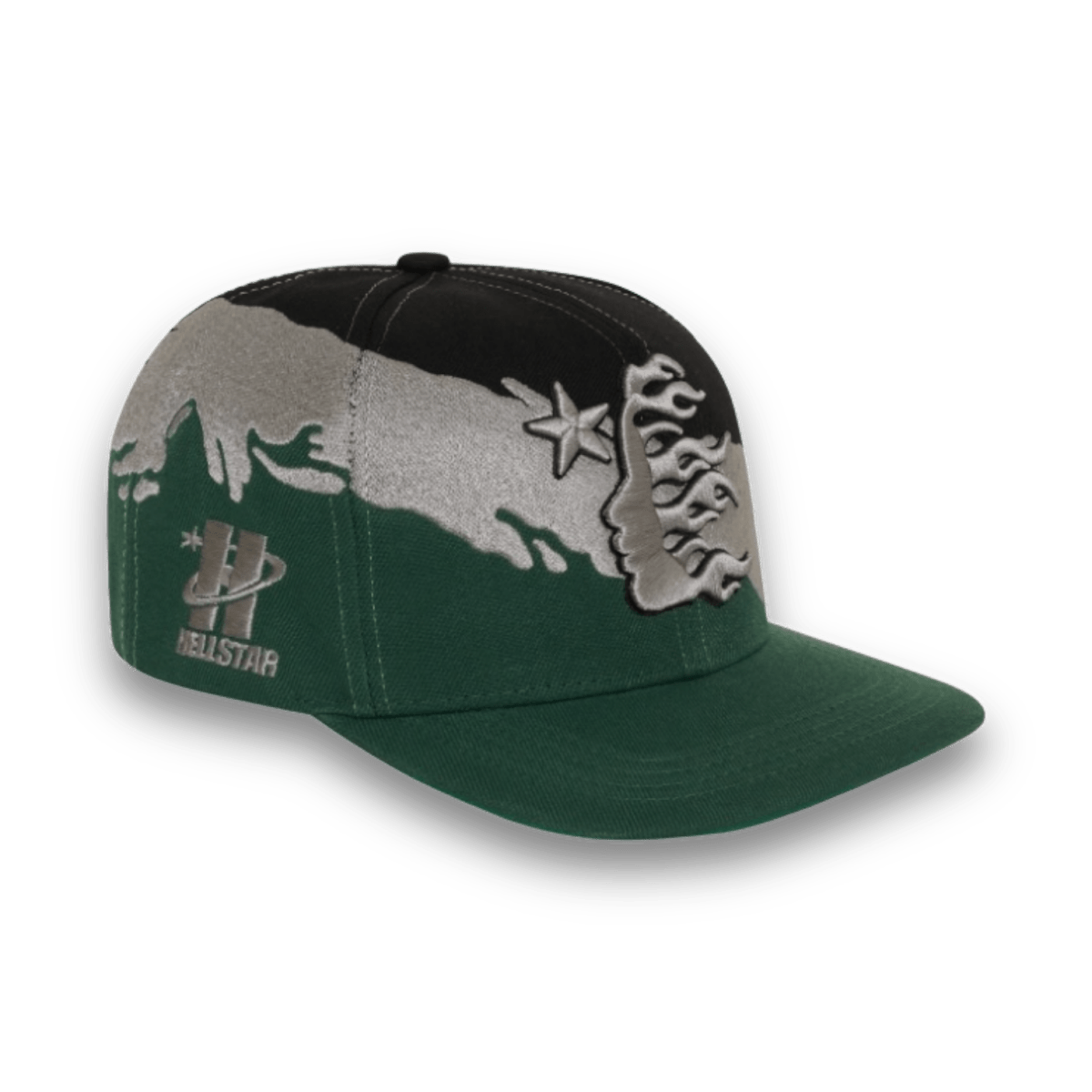 HS Studios Paintbrush Snapback Hat Green & Black - Headwear - Jawns on Fire Sneakers & Shoes