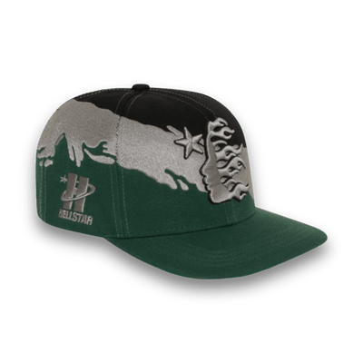 HS Studios Paintbrush Snapback Hat Green & Black - Headwear - Jawns on Fire Sneakers & Shoes