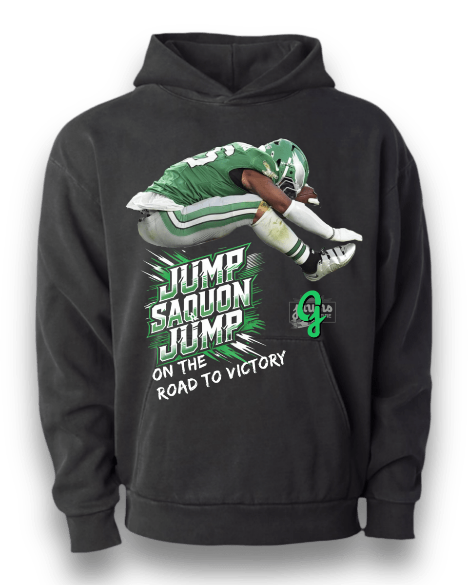 'Jump Saquon Jump' Exclusive T-Shirt or Hoodie - Short Sleeve - Jawns on Fire Sneakers & Shoes