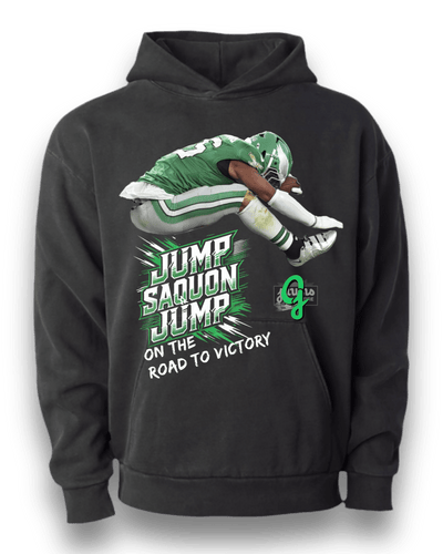 'Jump Saquon Jump' Exclusive T-Shirt or Hoodie - Short Sleeve - Jawns on Fire Sneakers & Shoes