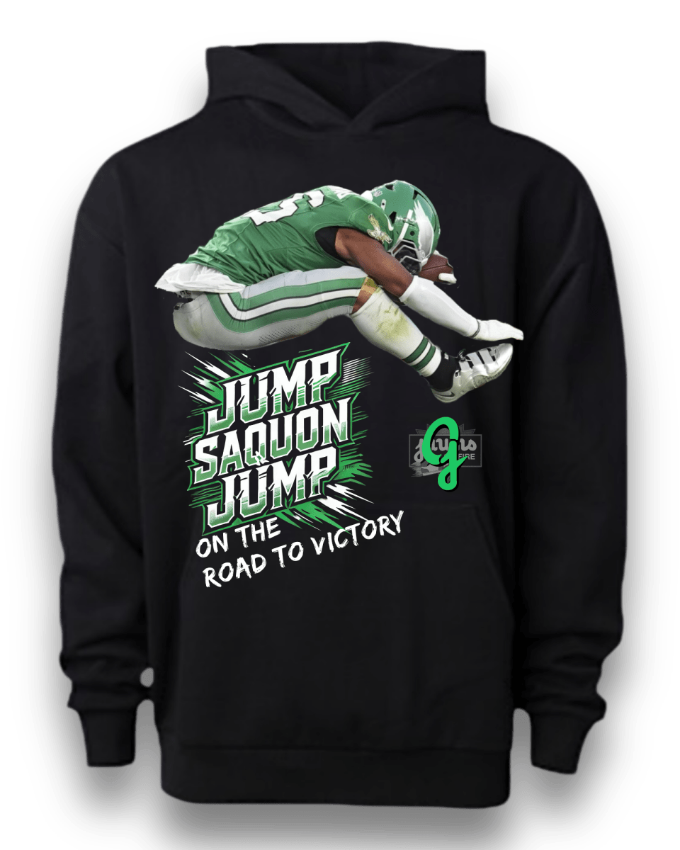 'Jump Saquon Jump' Exclusive T-Shirt or Hoodie - Short Sleeve - Jawns on Fire Sneakers & Shoes