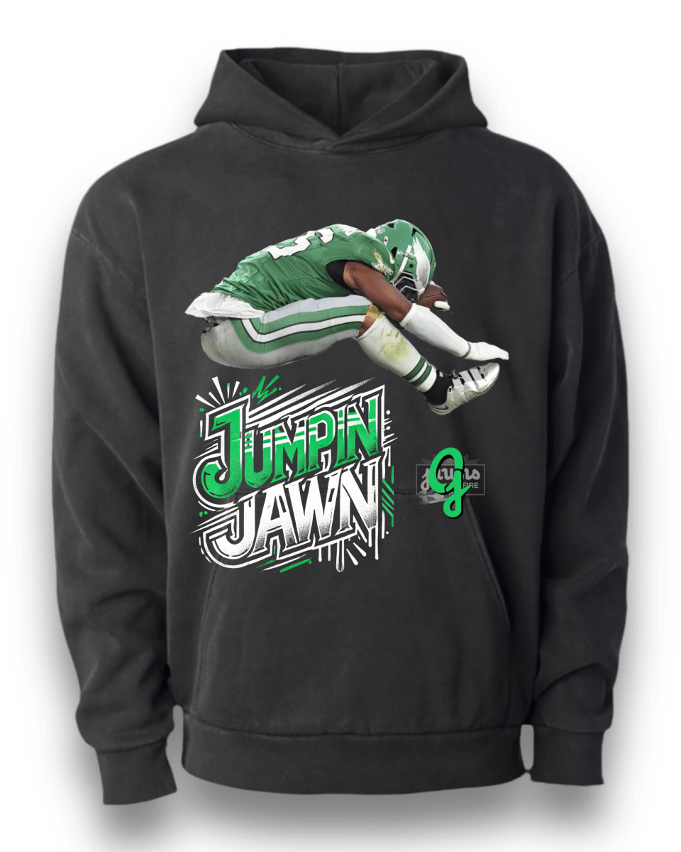 'Jumpin Jawn' Saquon Barkley Exclusive T-Shirt or Hoodie - Short Sleeve - Jawns on Fire Sneakers & Shoes