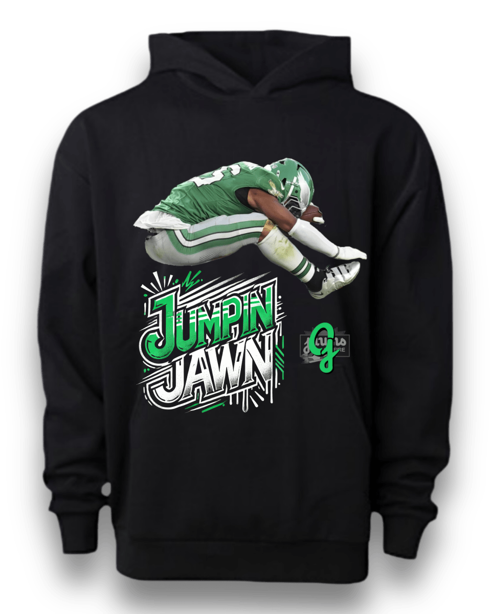 'Jumpin Jawn' Saquon Barkley Exclusive T-Shirt or Hoodie - Short Sleeve - Jawns on Fire Sneakers & Shoes