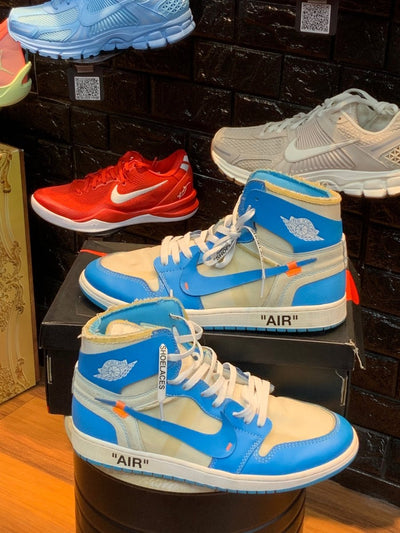 Off - White x Air Jordan 1 Retro High OG 'UNC' - Gently Enjoyed (Used) Men 12 - High Sneaker - Jawns on Fire Sneakers & Shoes