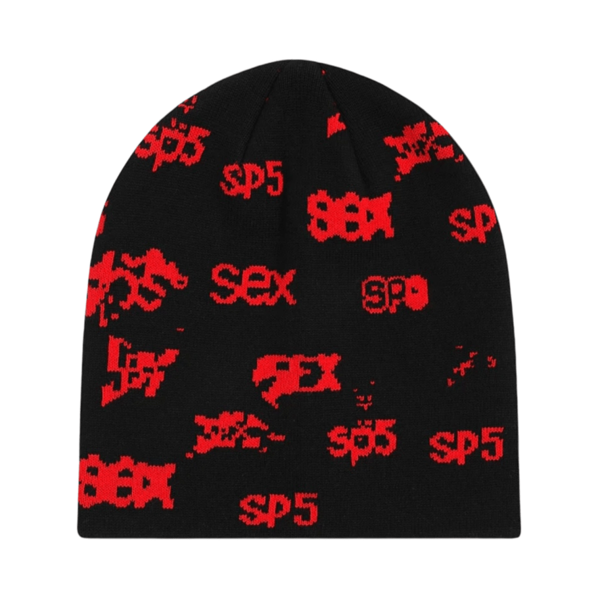 Sp5der Sex Beanie - Black/Red - Headwear - Jawns on Fire Sneakers & Shoes