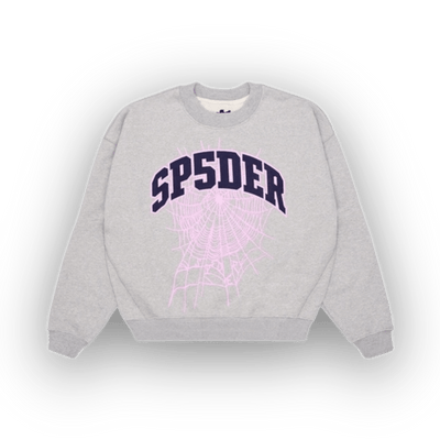 Sp5der Varsity Web Crewneck - Grey - Crewneck - Jawns on Fire Sneakers & Shoes