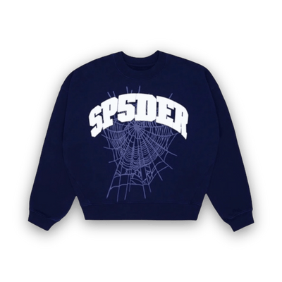 Sp5der Varsity Web Crewneck - Navy - Crewneck - Jawns on Fire Sneakers & Shoes