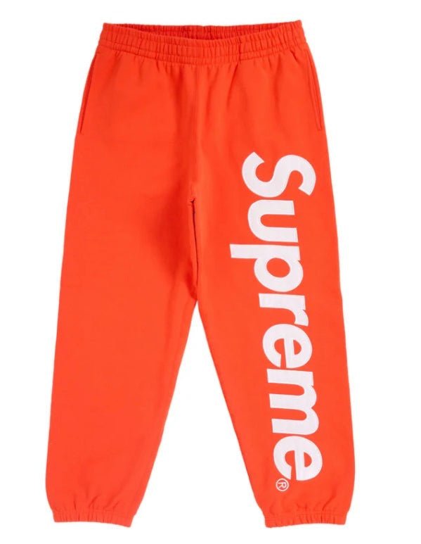 Supreme Satin Applique Sweatpants - Orange - Bottoms - Jawns on Fire Sneakers & Shoes