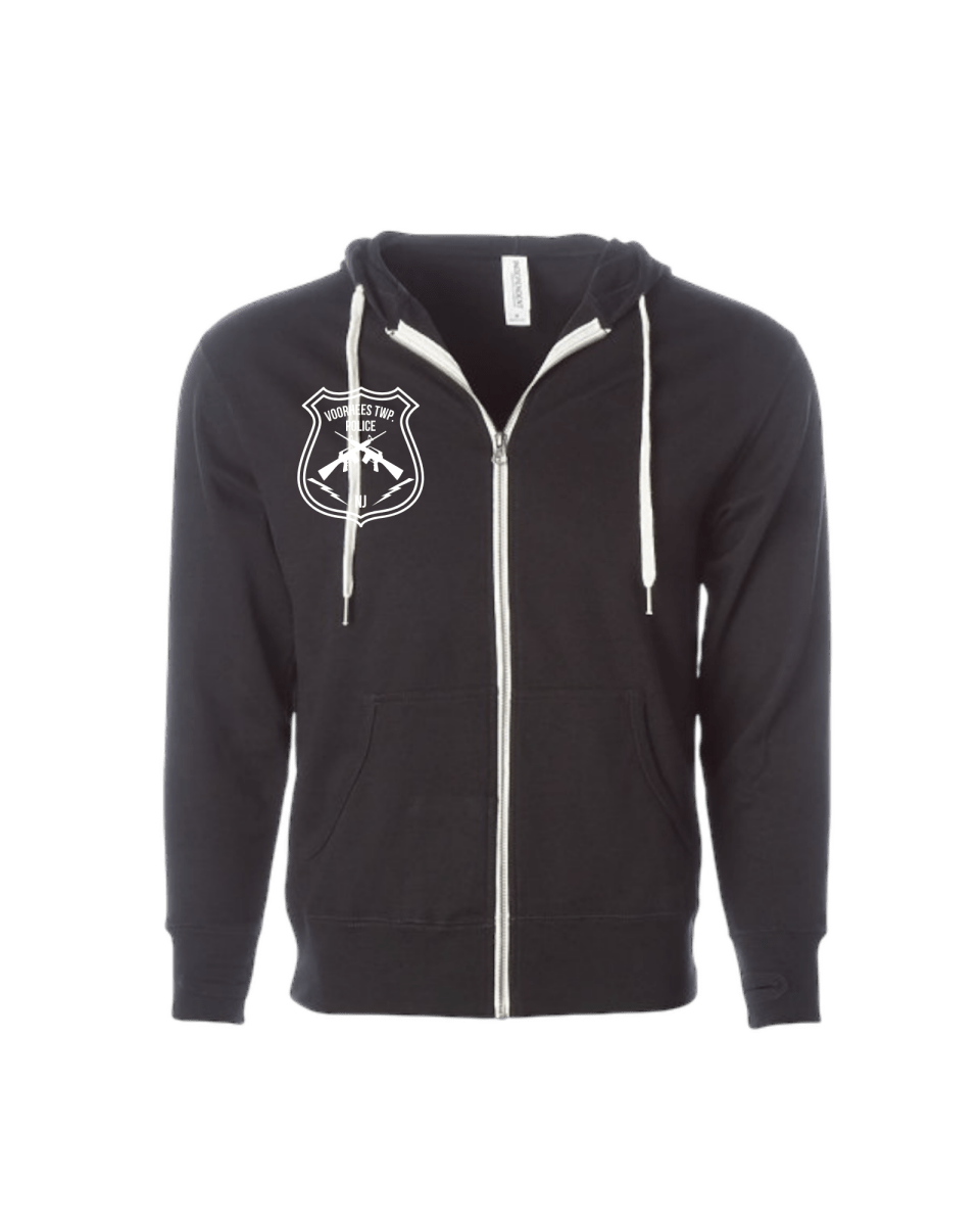 Voorhees Police Dept - French Terry Zip Up Hoodie - Unisex - Hoodie - Jawns on Fire Sneakers & Shoes