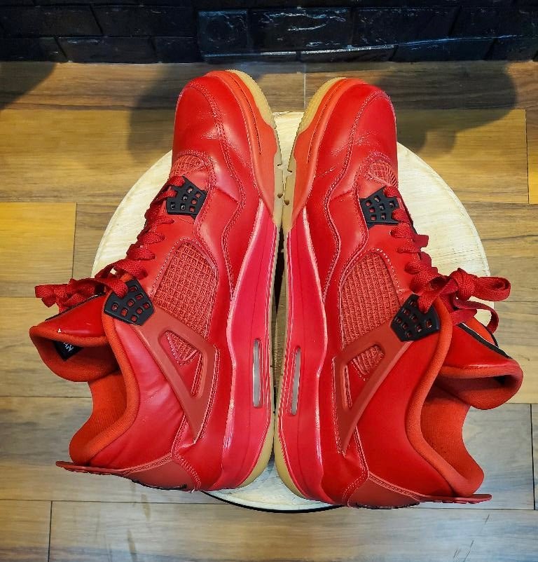 Jordan Wmns Air Jordan 4 Retro NRG Singles Day Gently Enjoyed Used Women 12.5 No Box Mid Sneaker Jawns on Fire