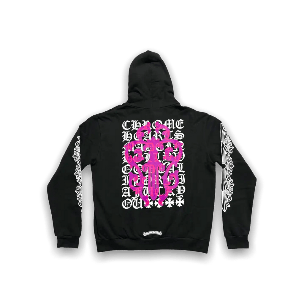 Chrome Hearts Pink Dagger & Eye Chart Hoodie