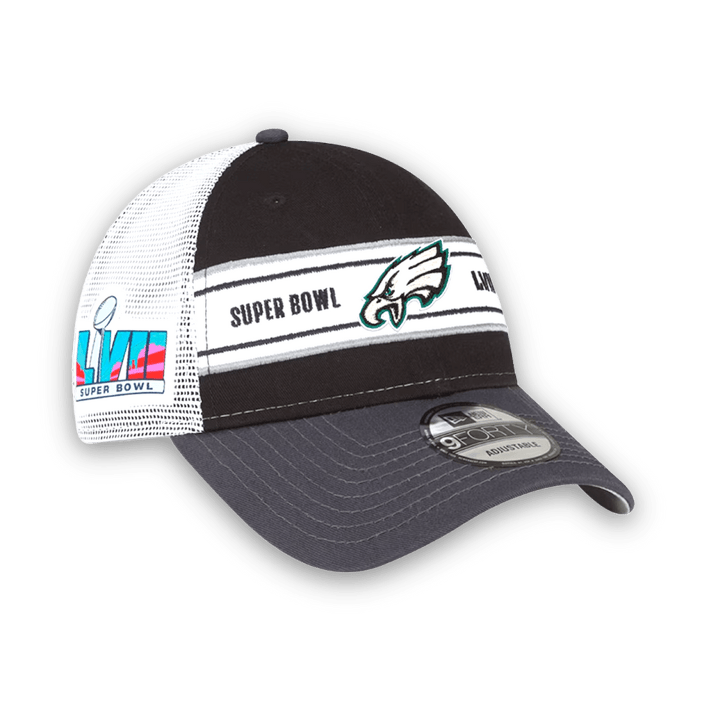 New Era Gray/Black Philadelphia Eagles 2022 NFC Champions Locker Room 9FORTY Adjustable Hat