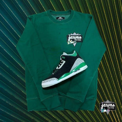 Jawns on Fire French Terry Crew by Major Prep Apparel - Green - Sweatshirt - Jawns on Fire Sneakers & Shoes