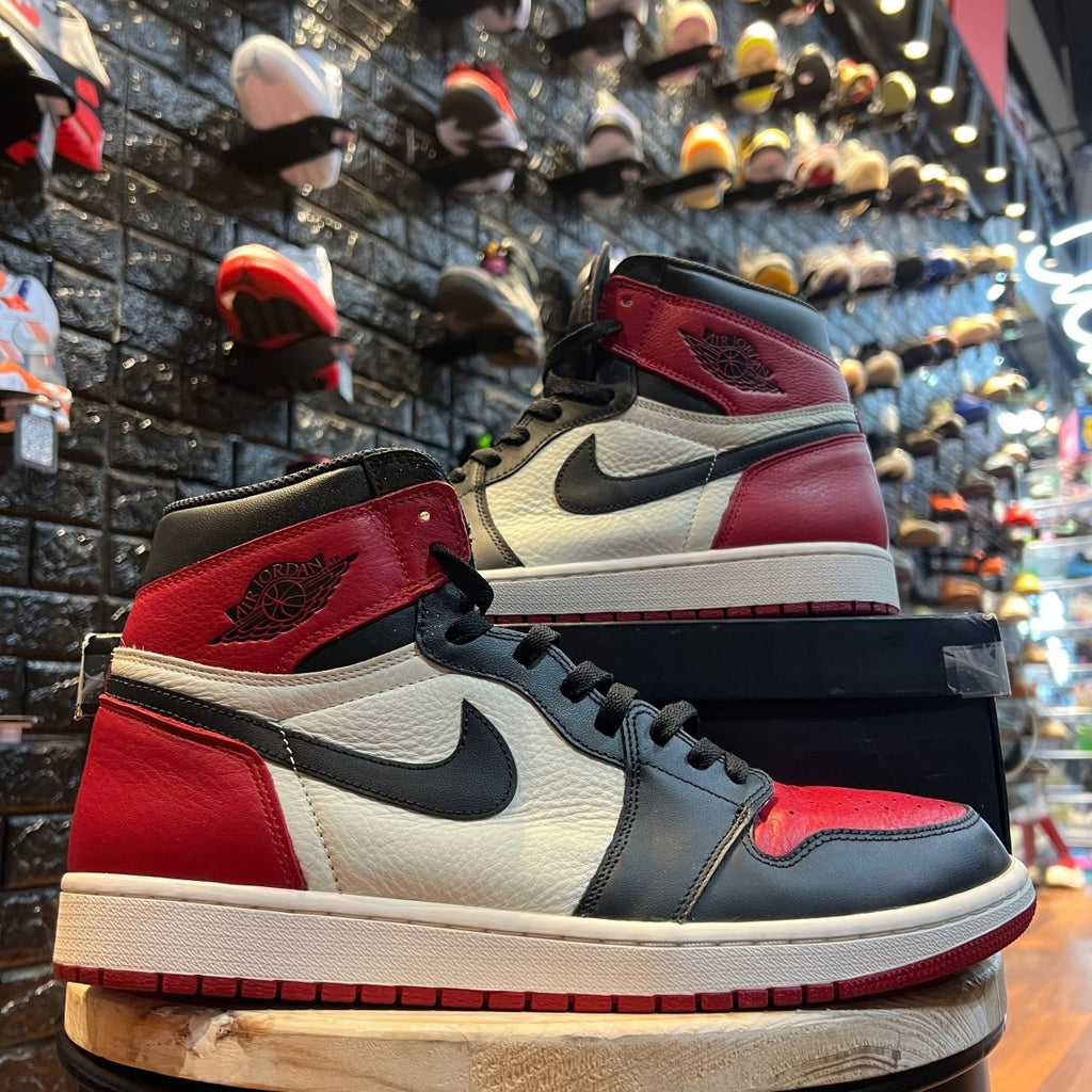 Jordan 1 bred toe used best sale