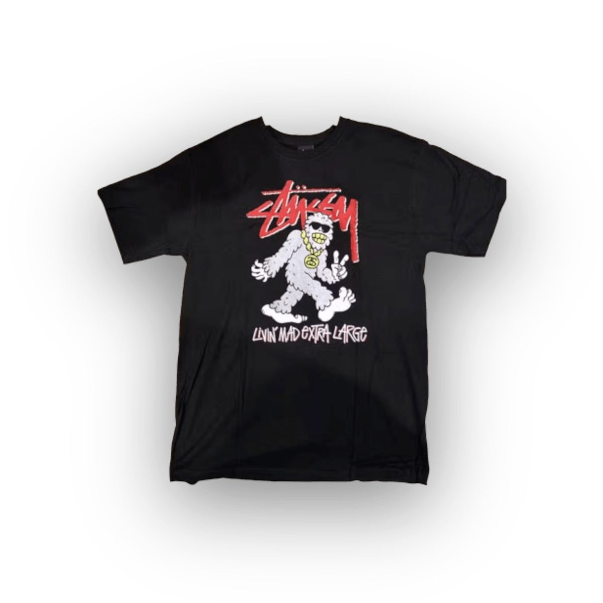 Stussy Livin Mad Extra Large Tee - Black - T - Shirt - Jawns on Fire Sneakers & Shoes