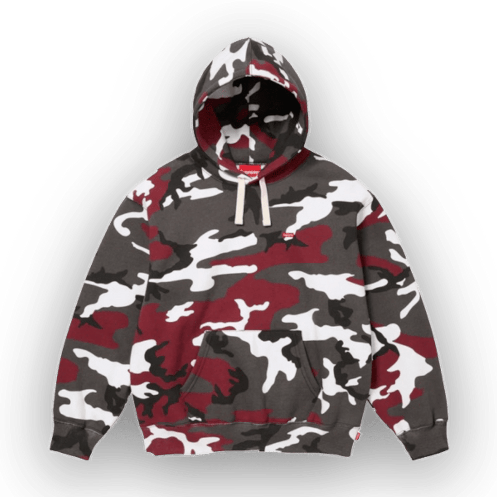 Supreme - Small Box Drawcord Hooded Sweatshirt - Red Camo - Jawns